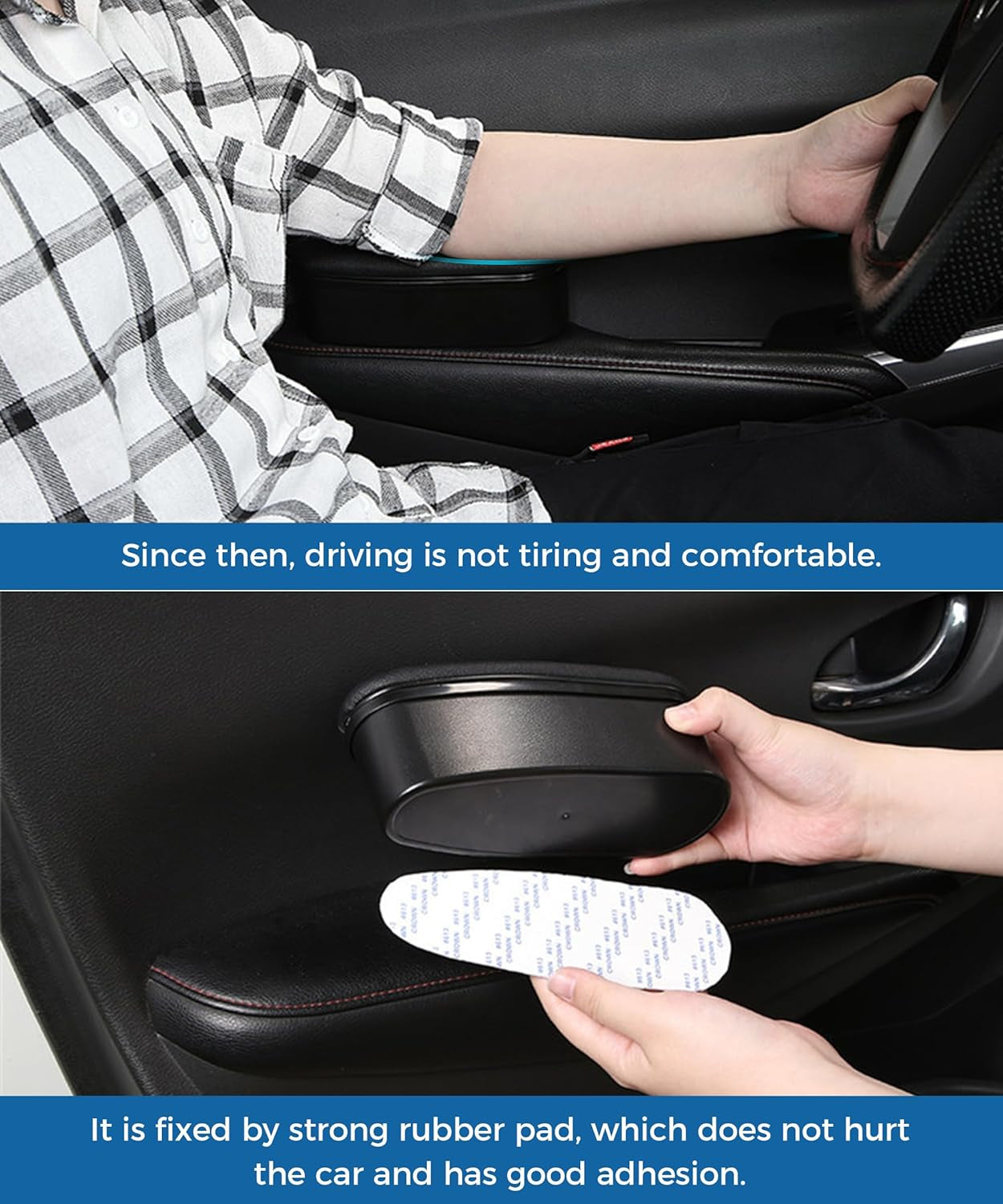 Reposabrazos Coche,Accesorios Coche,Reposabrazos Coche Universal,Accesorios Coche Interior,Reposabrazos De Coche,Pu Cuero Apoyabrazos Caja,Aliviar La Fatiga Del Brazo Del Conductor