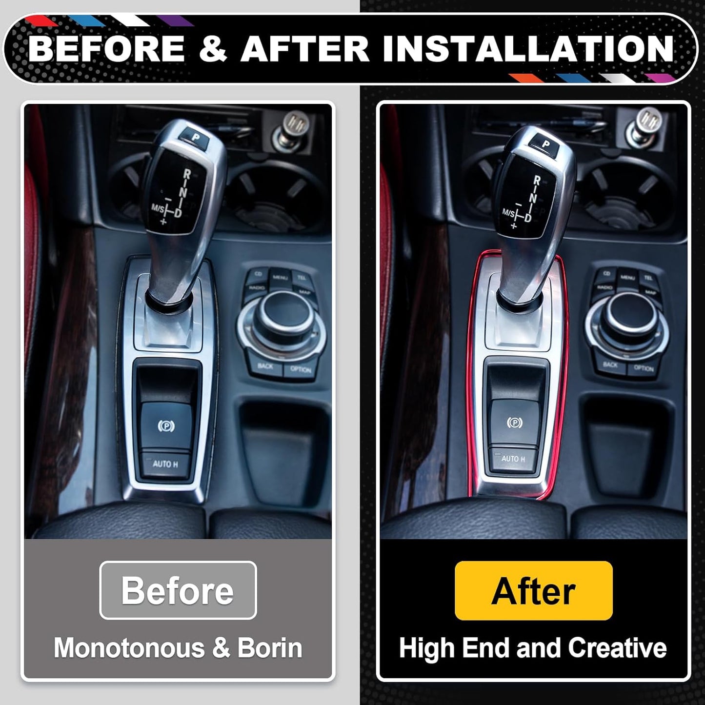 Accesorios Coche Interior Molduras Decorativas Accesorios Para Coche, 5 Metros Decoracion Interior Pegatina Líneas De Molduras (Rojo)