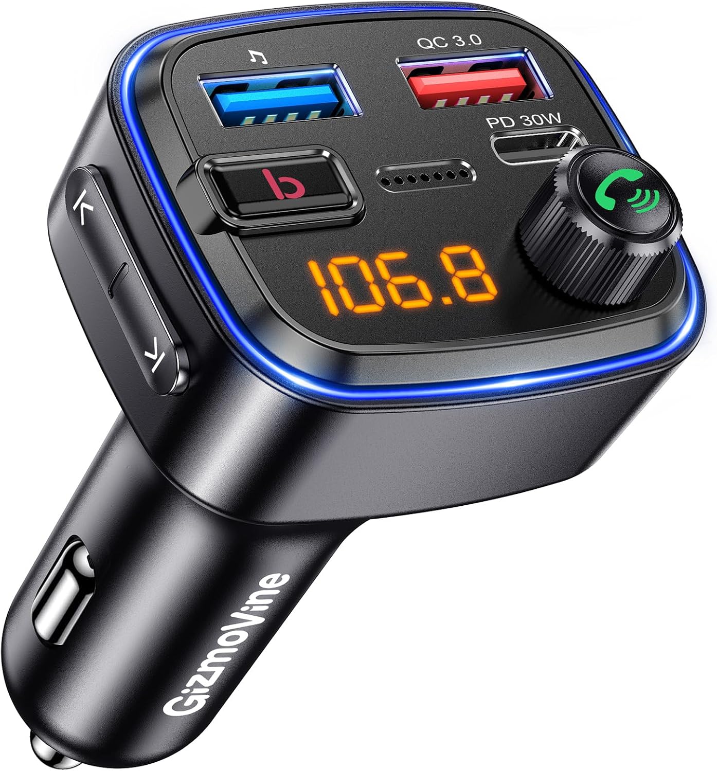 Transmisor FM Bluetooth C89 para Coche – Carga Rápida USB-C/USB-A, Manos Libres y Reproducción de Música