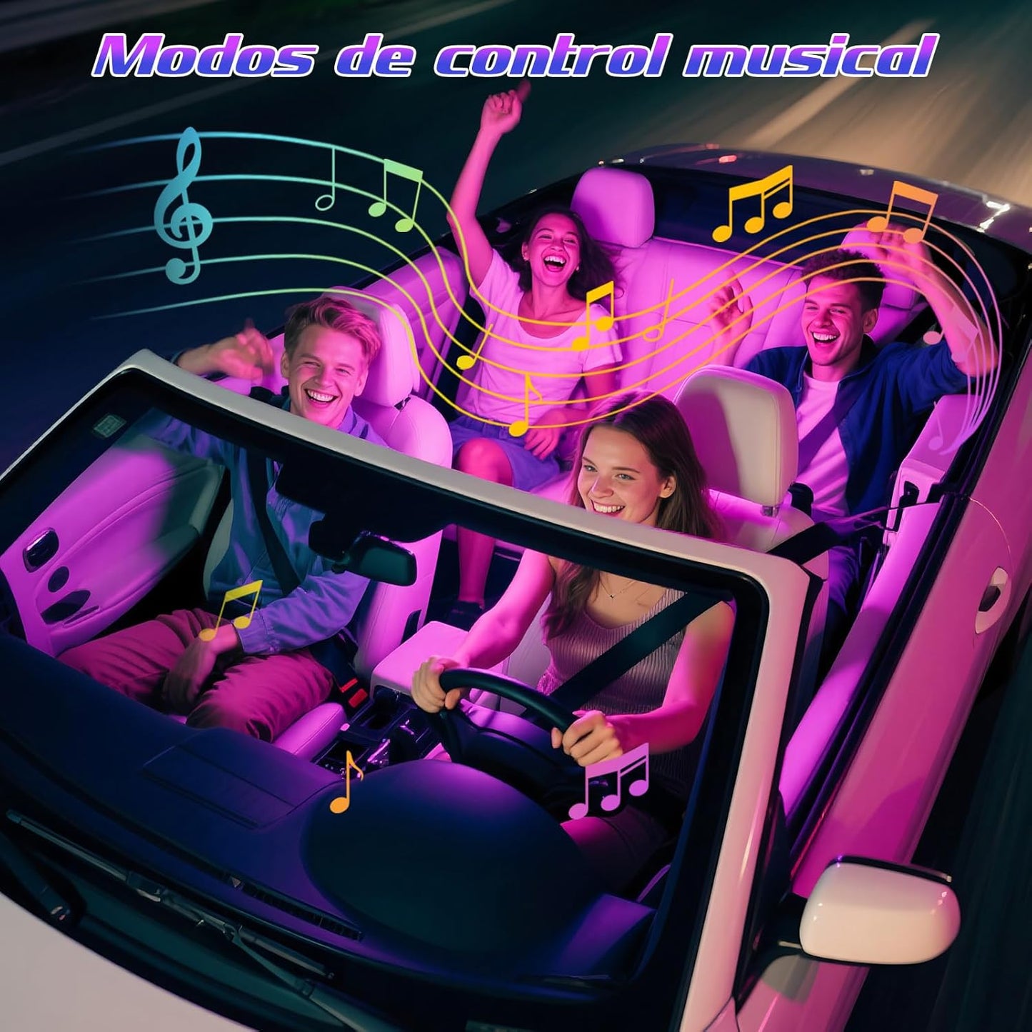 Winzwon Luces LED Coche Interior,Car Accessories App Control, Regalo Para Dia De La Madre, Hombre, Mujer, Luces Con Puerto USB, Car Ambient Lights (1)