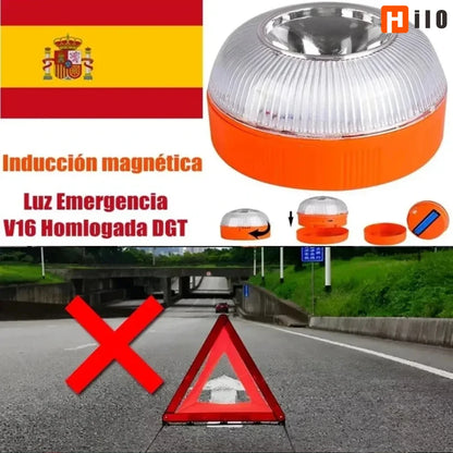 Luz de Emergencia para Coche V16 – con Inducción Magnética, Señal de Advertencia Estroboscópica Homologada DGT