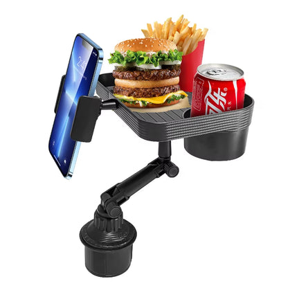 Adjustable Car Cup Holder Tray 360 Degree Rotatable Car Table for Phone Slot Food Organized Drink Holder in Car Accesories